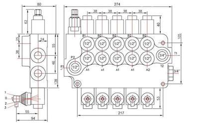 Hydraulikventil 5xP80