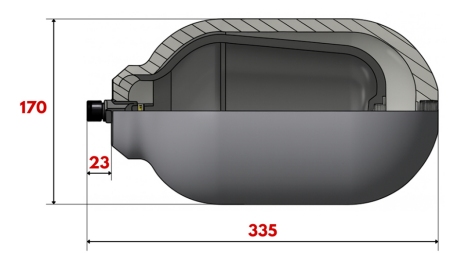 HYDRAULISK ACKUMULATOR 3.8 LIT - BSP1/2''