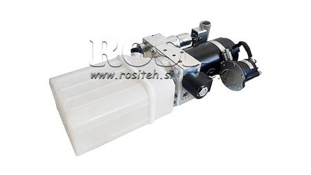 MINI HYDRAULIKAGGREGAT 24V DC - 0.8kW = 0.5cc - 1.5 lit - einphasige Einheit (PVC) mit Handpumpe