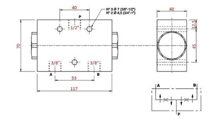 VALVOLA DI DISTRIBUZIONE IDRAULICA FLUSSO V1026 DFL 40-60 lit - 3/8 - 250 bar (max.300 bar) METALLO