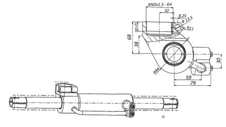 HYDRAULISK STYRNINGSCYLINDER MASSEY FERGUSON OEM-6202491M91