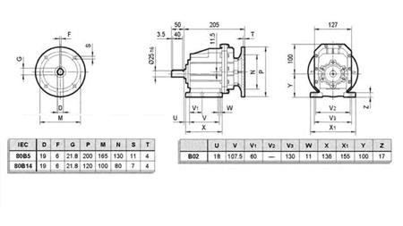ERC02 REDUKTOR ELEKTROMOS MOTORHOZ MS80 (1.1-1.5kW) ARÁNY 24:1