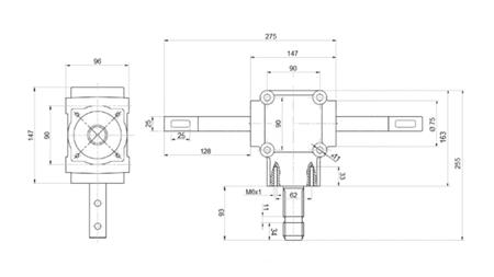 VINKELREDUKTOR DUBBELAXEL 1: 1.14 (27HP-20kW)
