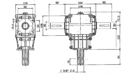 VINKELVÄXEL PTO-R22T 1:2 (23HP-17kW)