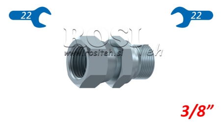 HYDRAULISK DUBBEL NYCKEL SVIVELMUTTER 3/8