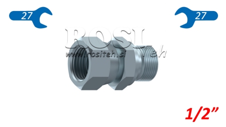 HYDRAULISK DUBBEL NYCKEL SVIVELMUTTER 1/2