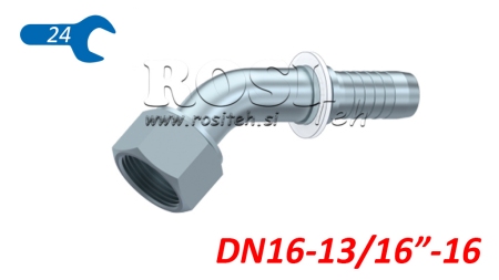 HYDRAULISK ANSLUTNING DKORFS HON ELBOW 45° DN16-13/16-16