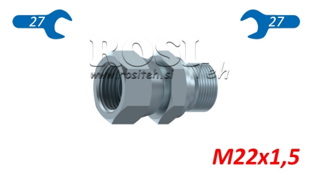 HYDRAULISK DUBBEL ANSLUTARE SVIVELMUTTER M22X1,5