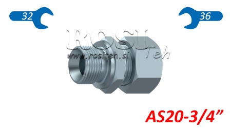 HYDRAULISK DUBBEL-BÖJ MED MUTTER AS20-BSP3/4