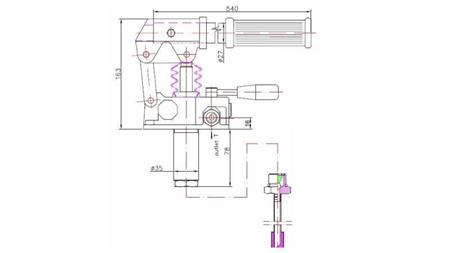 POMPA MANUALE 45CC -DD- DIREZIONE DOPPIA - dimensioni