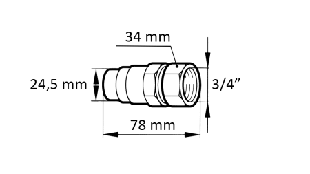 SNABBKOPPLING GRÄVMASKIN FFH HANE 3/4 38MM