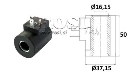 ELEKTROMAGNETISCHE SPULE 24V DC - SAE10 - fi 16,15mm-50mm 26W