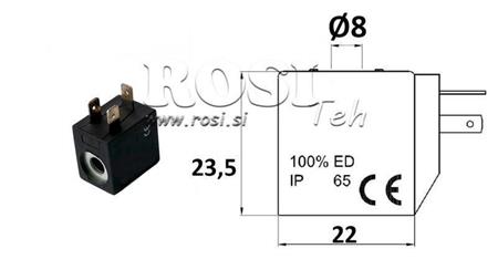 ELEKTROMAGNETISCHE SPULE 230VAC FÜR VENTIL - fi 8mm-23.5mm 3W