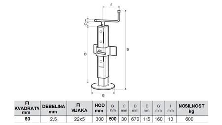 GEWINDESTÜTZE BEIN VERSTELLBAR 300MM - 600KG