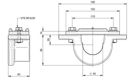 HOLDER TIL TELESCOPISK CYLINDER FI55-A