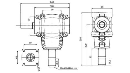 WINKELREDUZIERSTÜCK L-150J 1:1 (11HP-8kW)