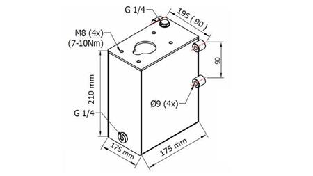 RESERVOIR 5L TIL HÅNDPUMPE - dimensioner