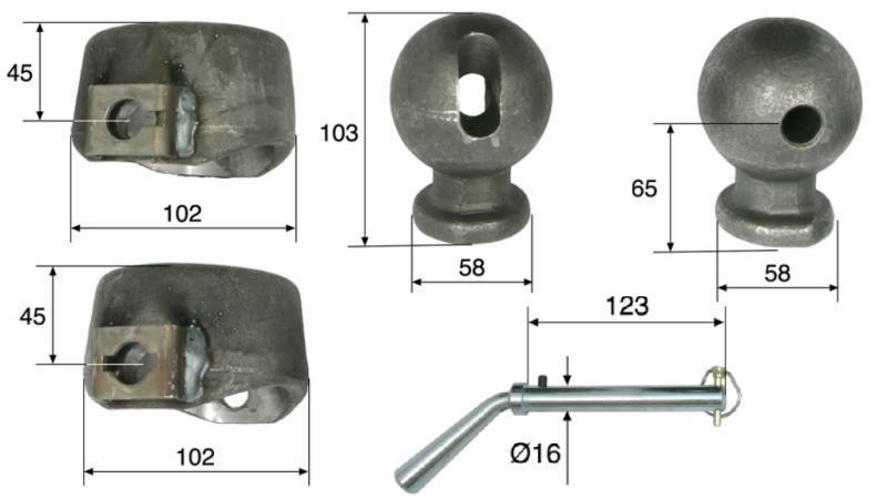 SET DI SUPPORTI PER CAMION DUMP BOX FI78